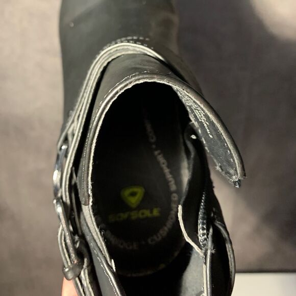 Guess Boots Women's Size 7.5 Black Chelsea Style Cuban Heel Ankle Zipper - Picture 9 of 10